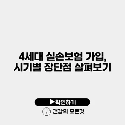4세대 실손보험 가입, 시기별 장단점 살펴보기