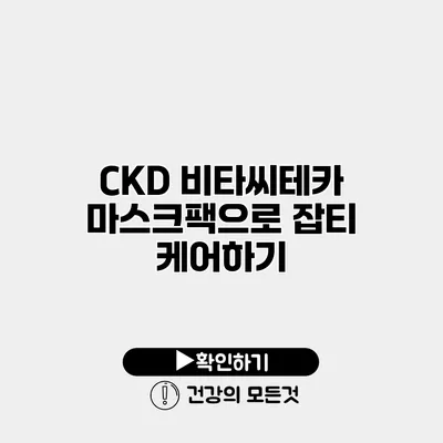 CKD 비타씨테카 마스크팩으로 잡티 케어하기