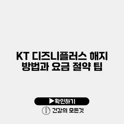 KT 디즈니플러스 해지 방법과 요금 절약 팁