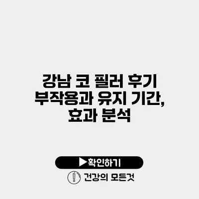 강남 코 필러 후기 부작용과 유지 기간, 효과 분석