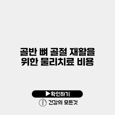 골반 뼈 골절 재활을 위한 물리치료 비용