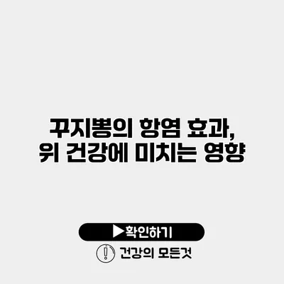 꾸지뽕의 항염 효과, 위 건강에 미치는 영향