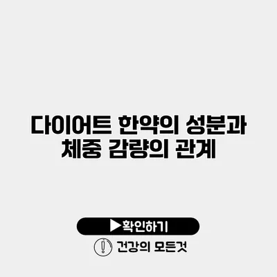 다이어트 한약의 성분과 체중 감량의 관계