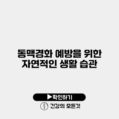 동맥경화 예방을 위한 자연적인 생활 습관