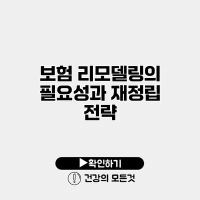 보험 리모델링의 필요성과 재정립 전략