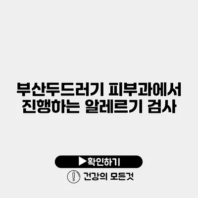 부산두드러기 피부과에서 진행하는 알레르기 검사