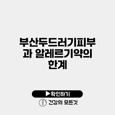 부산두드러기피부과 알레르기약의 한계