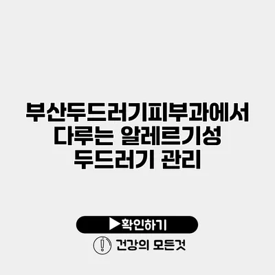 부산두드러기피부과에서 다루는 알레르기성 두드러기 관리