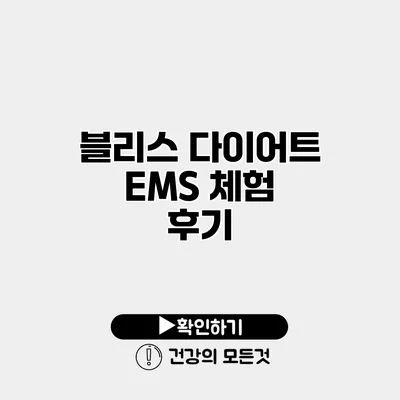 블리스 다이어트 EMS 체험 후기