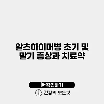 알츠하이머병 초기 및 말기 증상과 치료약
