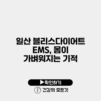 일산 블리스다이어트 EMS, 몸이 가벼워지는 기적
