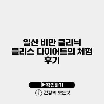 일산 비만 클리닉 블리스 다이어트의 체험 후기