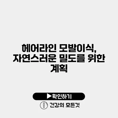 헤어라인 모발이식, 자연스러운 밀도를 위한 계획