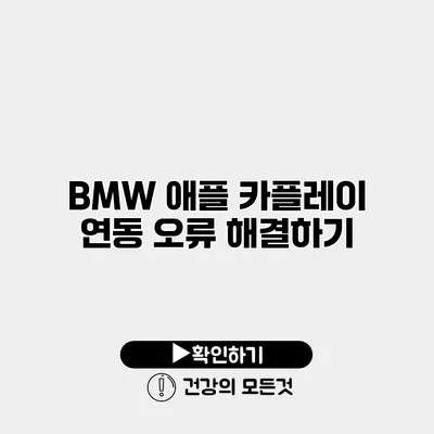 BMW 애플 카플레이 연동 오류 해결하기