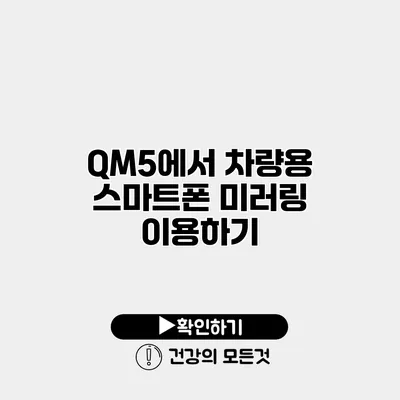 QM5에서 차량용 스마트폰 미러링 이용하기