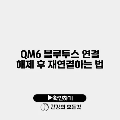 QM6 블루투스 연결 해제 후 재연결하는 법