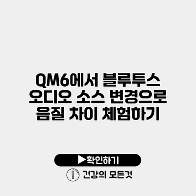 QM6에서 블루투스 오디오 소스 변경으로 음질 차이 체험하기