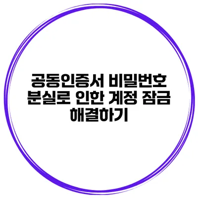 공동인증서 비밀번호 분실로 인한 계정 잠금 해결하기