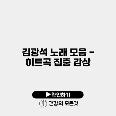 김광석 노래 모음 - 히트곡 집중 감상
