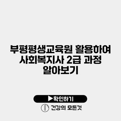 부평평생교육원 활용하여 사회복지사 2급 과정 알아보기