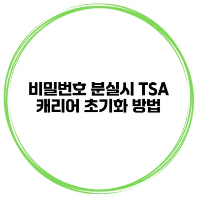비밀번호 분실시 TSA 캐리어 초기화 방법