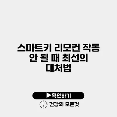 스마트키 리모컨 작동 안 될 때 최선의 대처법