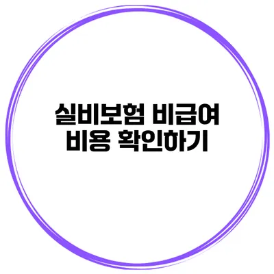 실비보험 비급여 비용 확인하기