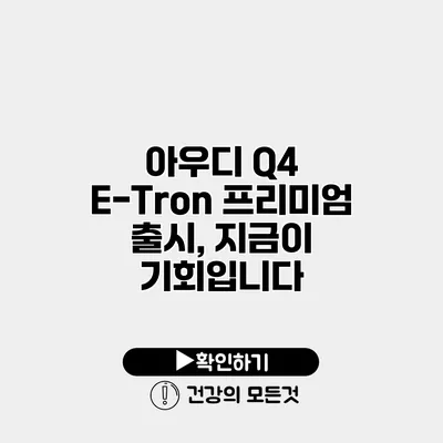 아우디 Q4 E-Tron 프리미엄 출시, 지금이 기회입니다
