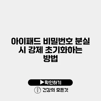 아이패드 비밀번호 분실 시 강제 초기화하는 방법