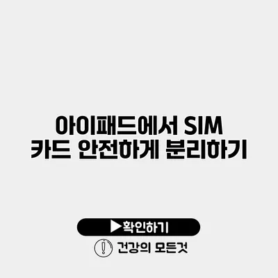 아이패드에서 SIM 카드 안전하게 분리하기