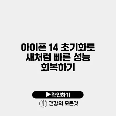 아이폰 14 초기화로 새처럼 빠른 성능 회복하기