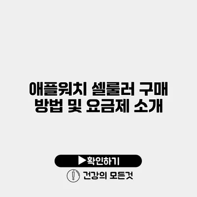 애플워치 셀룰러 구매 방법 및 요금제 소개