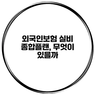 외국인보험 실비 종합플랜, 무엇이 있을까?