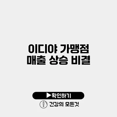 이디야 가맹점 매출 상승 비결