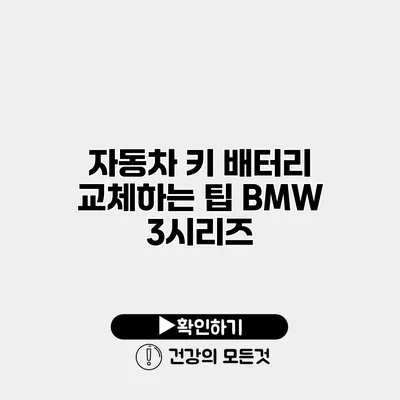 자동차 키 배터리 교체하는 팁 BMW 3시리즈