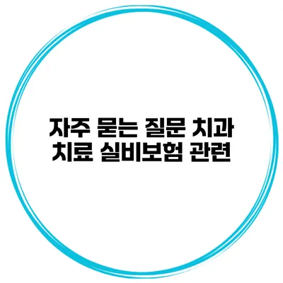 자주 묻는 질문 치과 치료 실비보험 관련