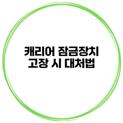 캐리어 잠금장치 고장 시 대처법