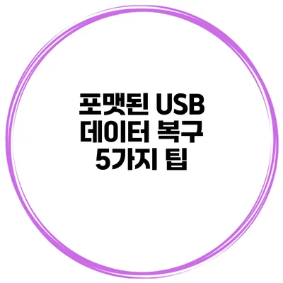 포맷된 USB 데이터 복구 5가지 팁