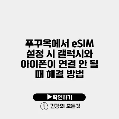 푸꾸옥에서 eSIM 설정 시 갤럭시와 아이폰이 연결 안 될 때 해결 방법