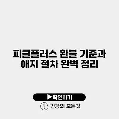 피클플러스 환불 기준과 해지 절차 완벽 정리