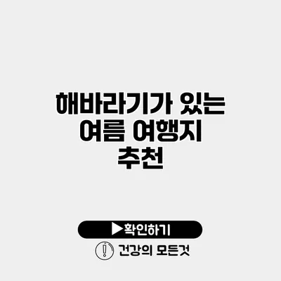해바라기가 있는 여름 여행지 추천