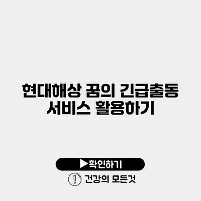 현대해상 꿈의 긴급출동 서비스 활용하기